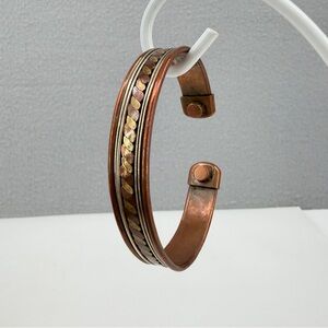Copper Brass Rope Braided Cuff Bracelet India Magnetic Arthritis Pain Therapy